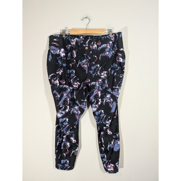 LIVI Womens Floral High Waist Cropped Leggings Plus Sz 26/28 Yoga Gym Training - Picture 2 of 7